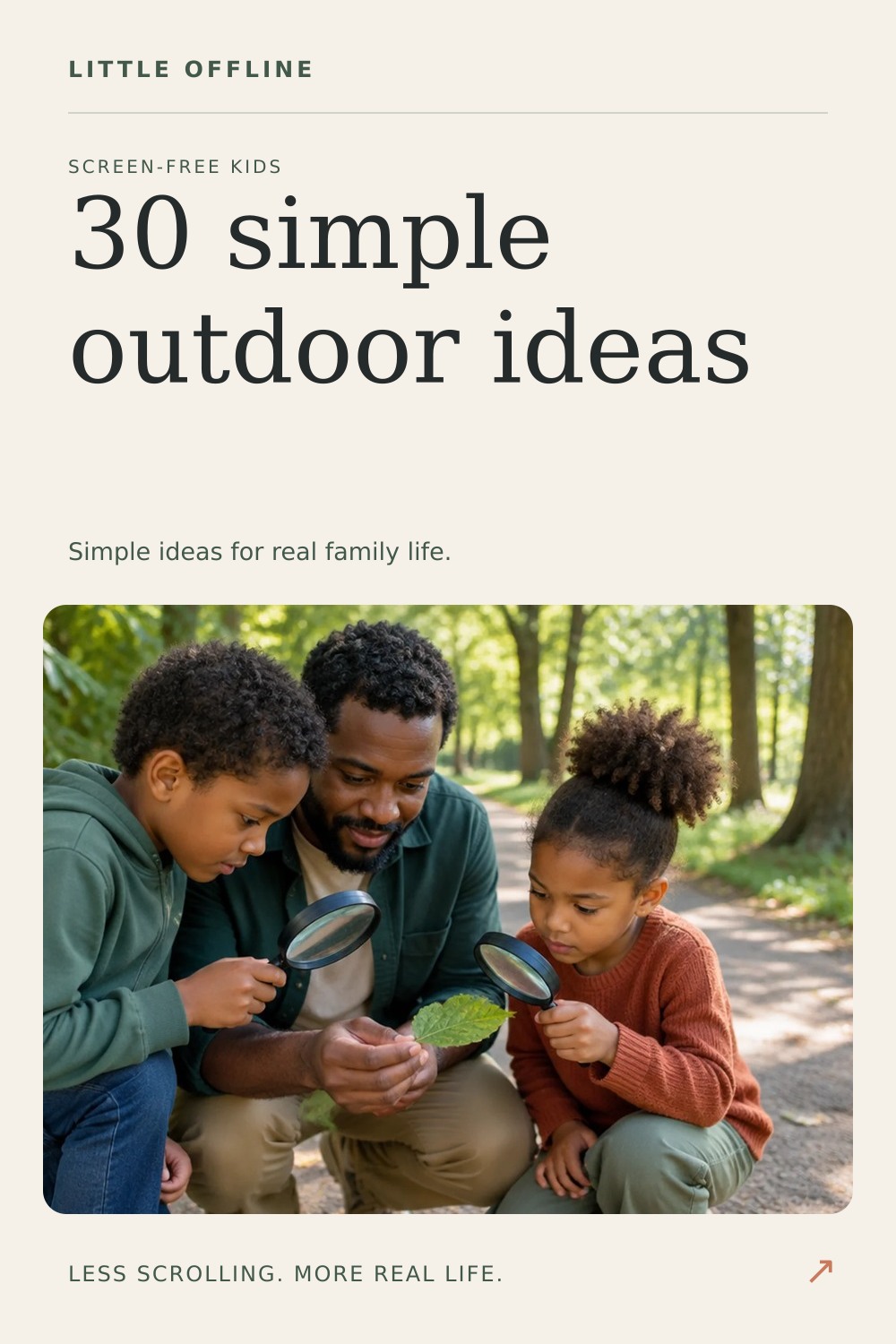 Pinterest graphic: 30 Outdoor Screen-Free Activities for Kids
