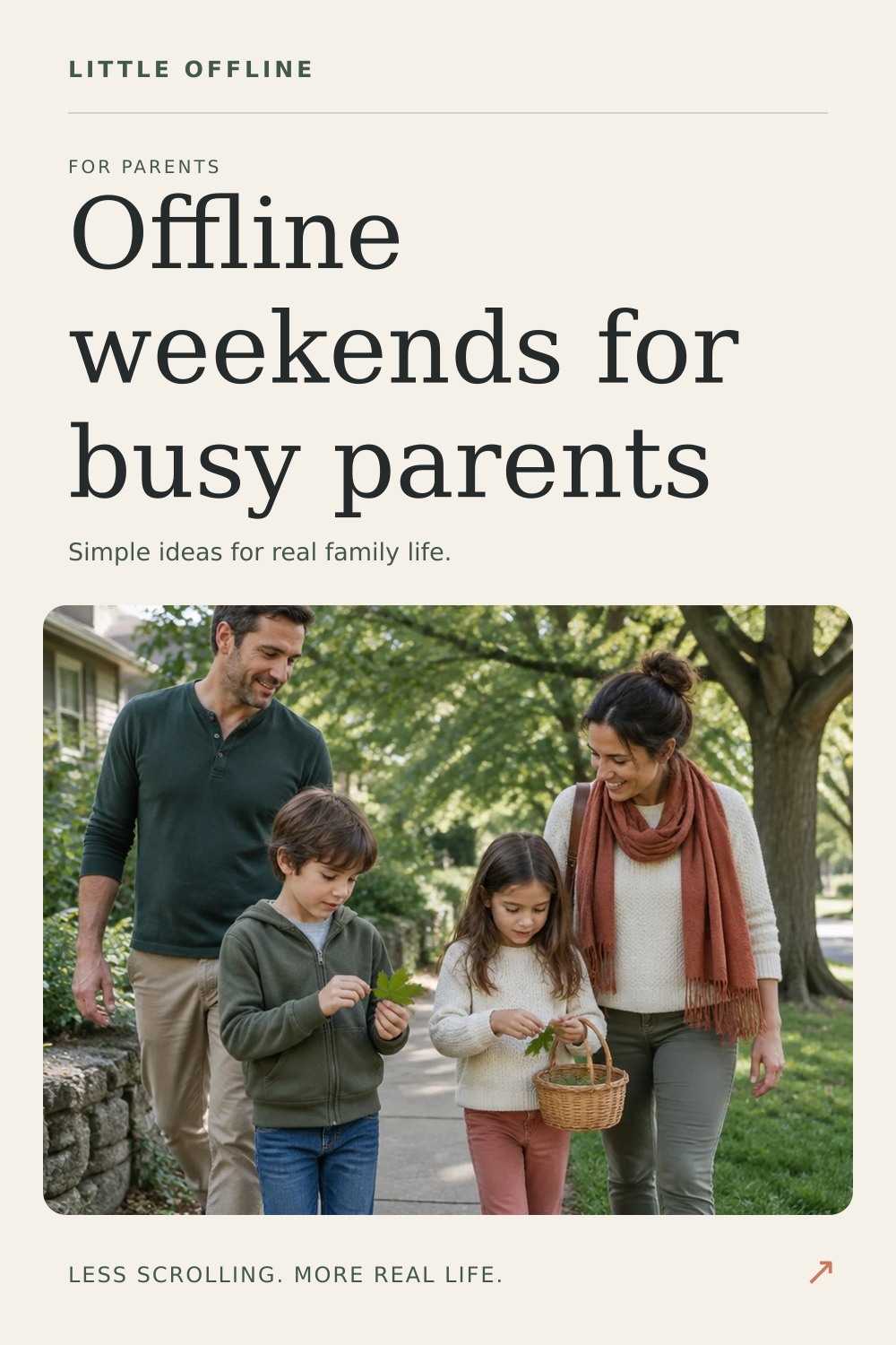 Pinterest graphic: Offline Weekend Ideas for Busy Parents